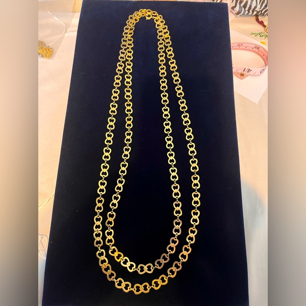 Very unusual vintage heart chain necklace